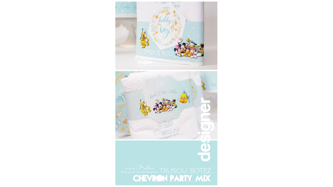 Trusou de botez brodat pentru baieti personaje din desene, Chevron Party Mix 3